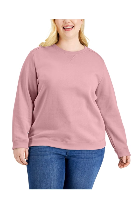 Plus Size Crewneck Sweatshirt Boca Blush 2X