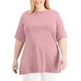 thumbnail image 1 of Karen Scott Plus Size Embellished Hem Top Boca Blush 1X, 1 of 1