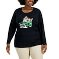 thumbnail image 1 of Karen Scott Plus Size Embellished Top Deep Black 4X, 1 of 1