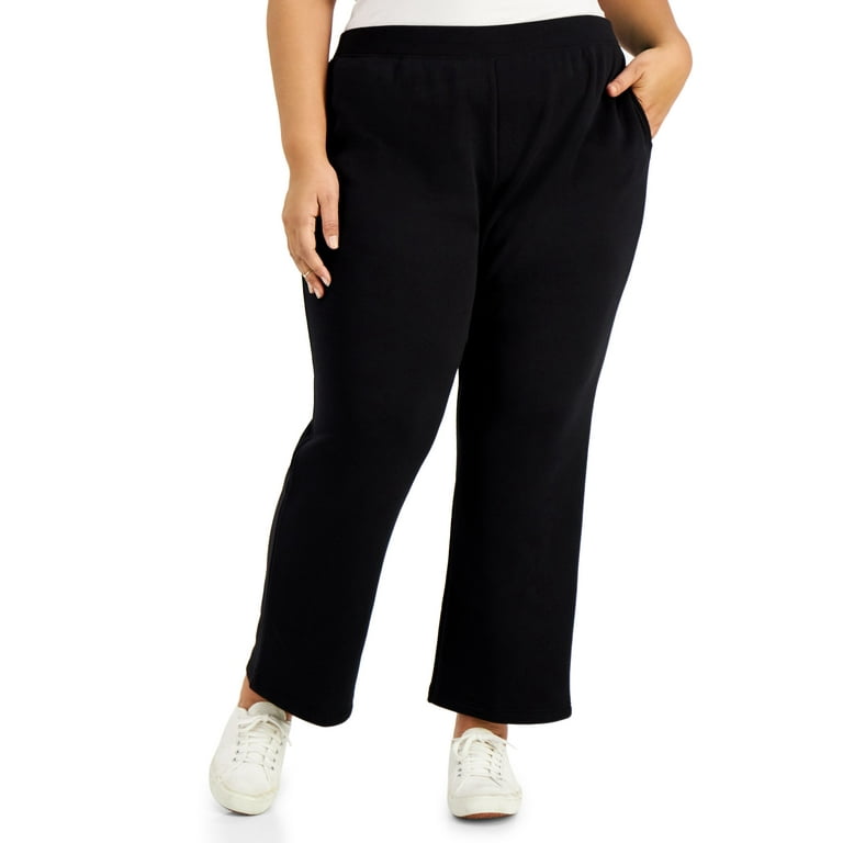 Karen Scott Plus Size Fleece Pants Deep Black 4X Walmart