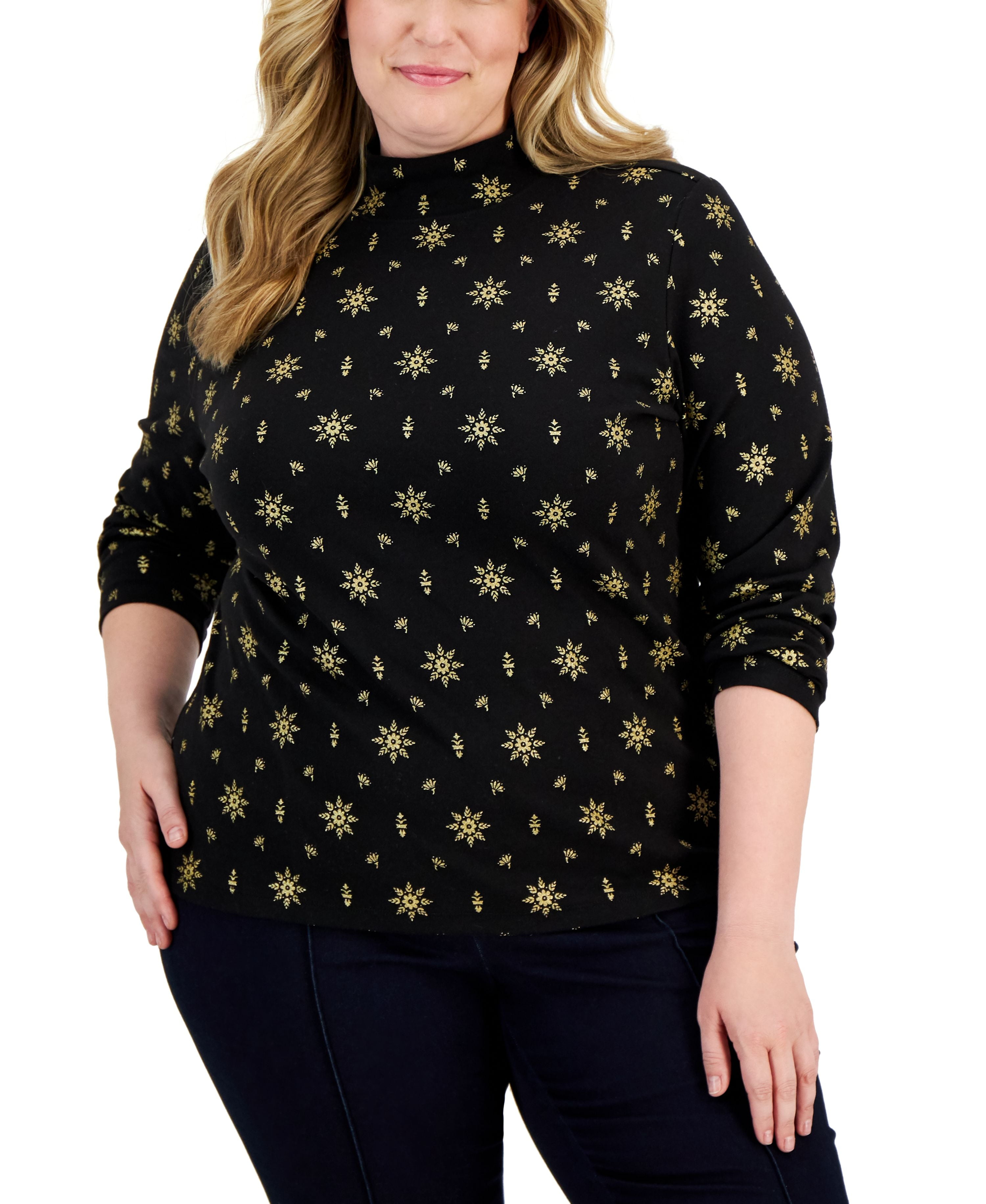 Karen Scott Plus Size Tops in Plus Size Tops | Black - Walmart.com