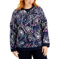 thumbnail image 1 of Karen Scott Plus Size Jane Paisley Print Crewneck Top Intrepid Blue 2X, 1 of 1