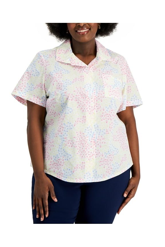 Plus Size Mini Meadow Shirt Citron Aura Combo 3X