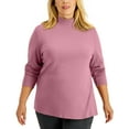 thumbnail image 1 of Karen Scott Plus Size Mock Neck Top Sea Pink 2X, 1 of 1