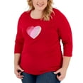 thumbnail image 1 of Karen Scott Plus Size Rhinestone Heart Top New Red Amore 4X, 1 of 1