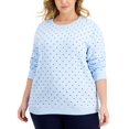 thumbnail image 1 of Karen Scott Plus Size Simple Dot Fleece Sweatshirt Nantucket 3X, 1 of 1