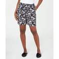 thumbnail image 1 of Karen Scott Printed Drawstring Shorts Deep Black Combo XS, 1 of 1