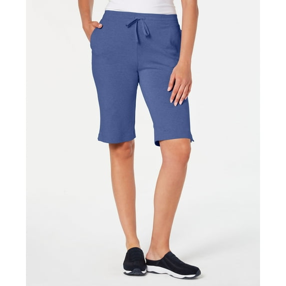 Karen Scott Pull On Knit Skimmers Heather Indigo L