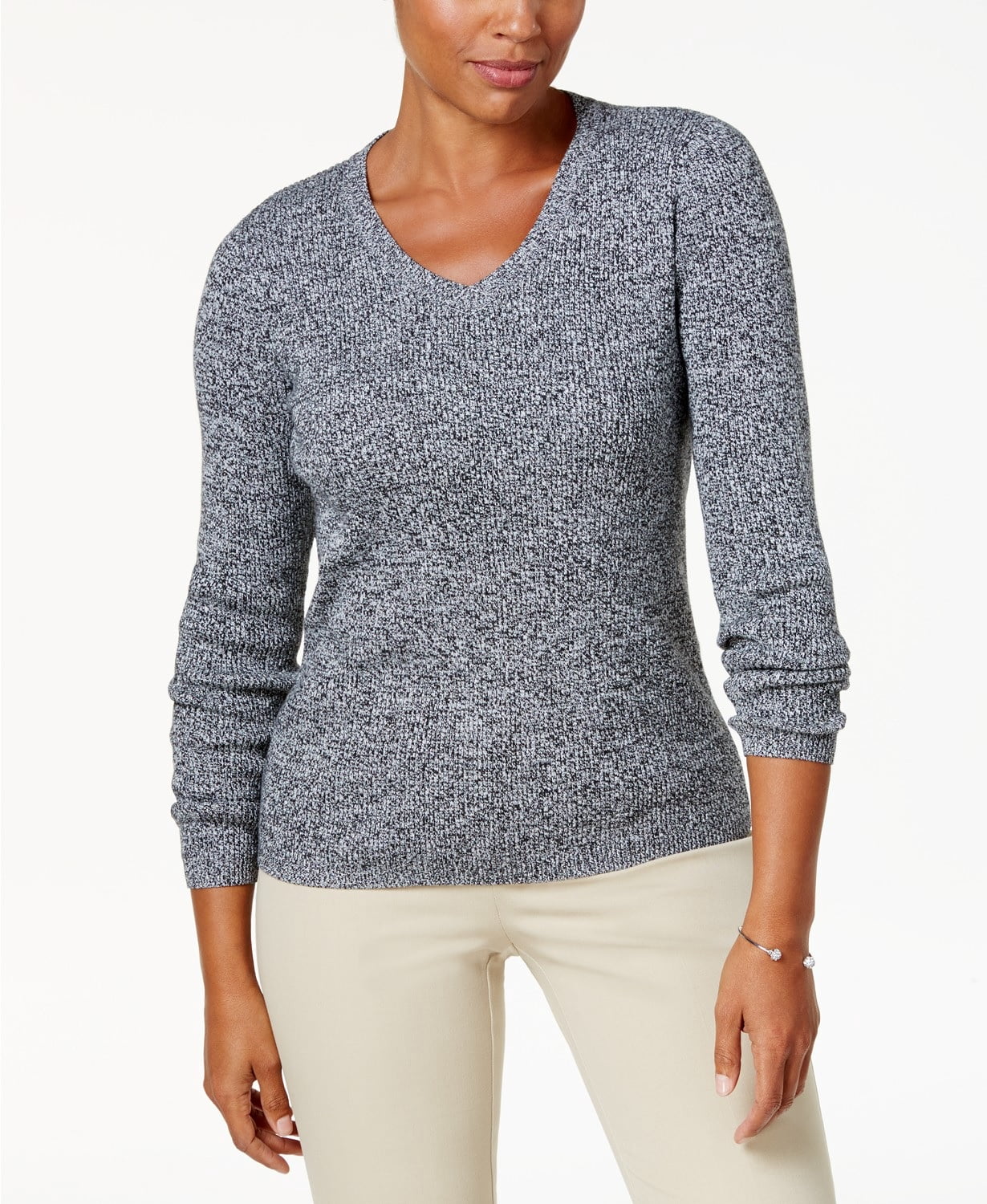 Karen Scott Women's Cable-Knit Sweater Winter White Size Extra Large main image 1