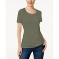 thumbnail image 1 of Karen Scott Scoop Neck T-Shirt Olive Sprig 2XL, 1 of 1