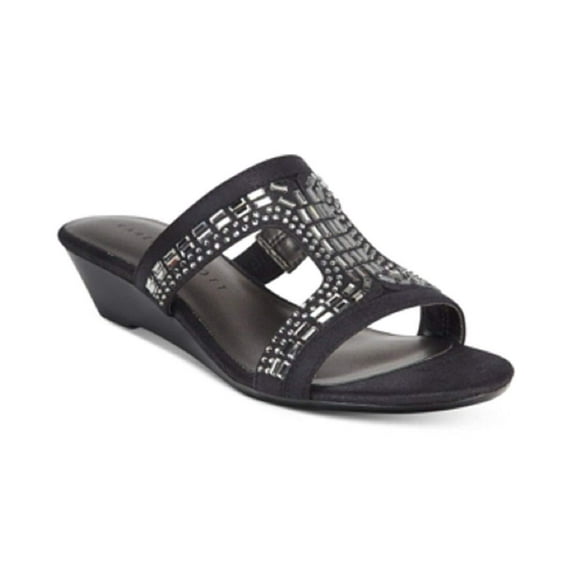 Karen Scott Seryne Demi-Wedge Sandals Black 10M