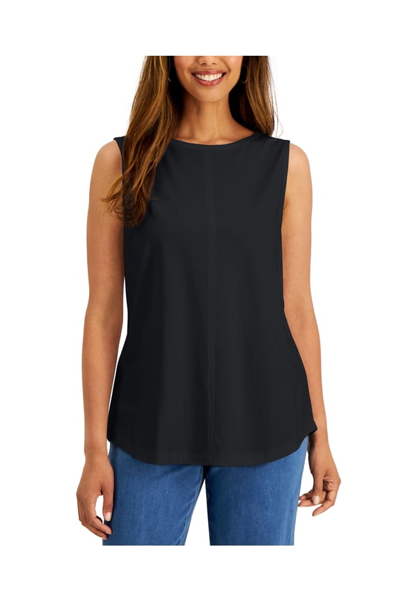Sleeveless Shell Top Deep Black XS