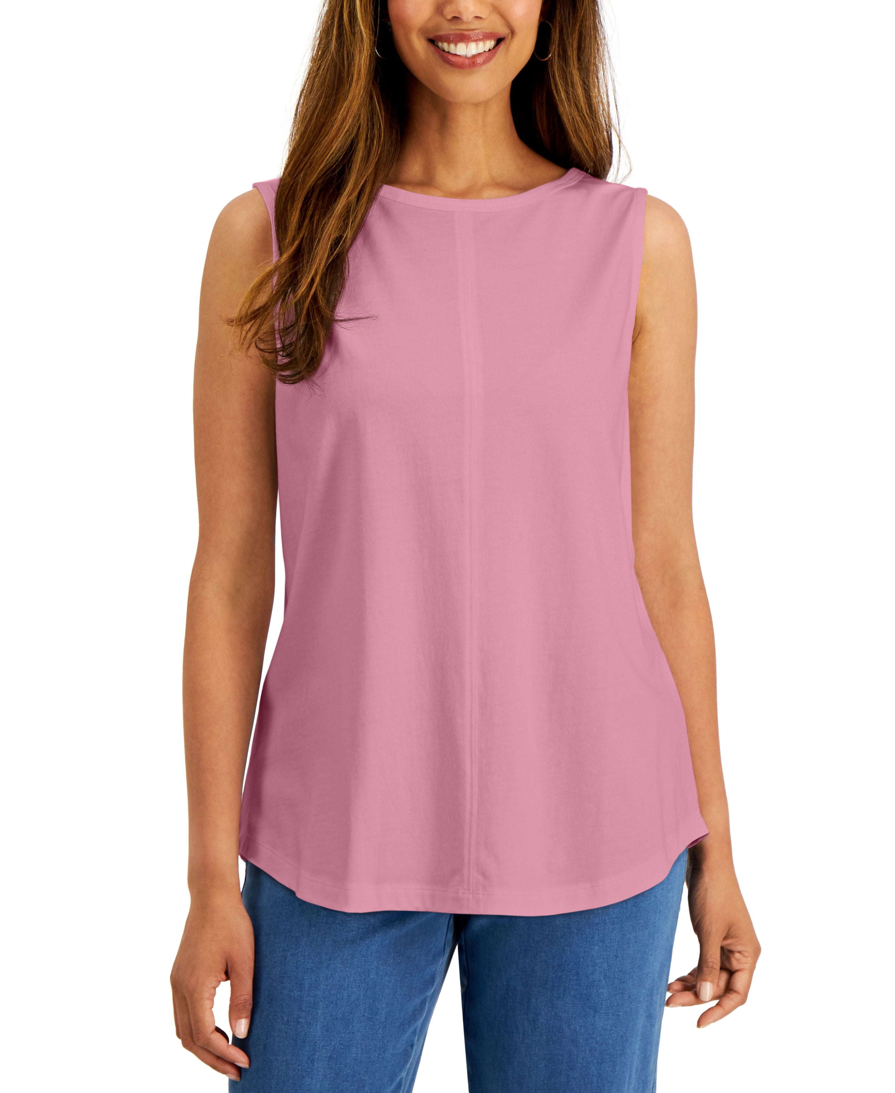 Shell Pink Top Karen Scott Sleeveless Shell Top Sea Pink 2XL - Walmart.com
