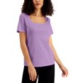 thumbnail image 1 of Karen Scott Solid Square Neck Cotton Top Fragrant Lilac XS, 1 of 1