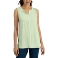 thumbnail image 1 of Karen Scott Split Neck Sleeveless Tunic Calm Aloe M, 1 of 1
