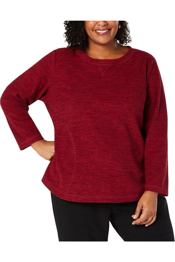 Sport Womens Plus Fleece Pullover Sweatshirt