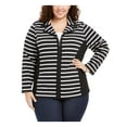 thumbnail image 1 of Karen Scott Sport Womens Plus Striped Fitness Protective Jacket, 1 of 3