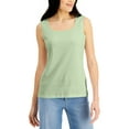 thumbnail image 1 of Karen Scott Square Neck Cotton Tank Top Calm Aloe 2XL, 1 of 1
