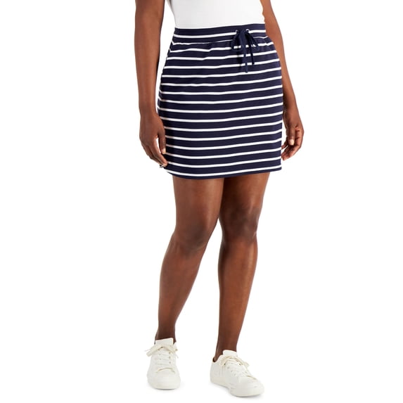 Karen Scott Striped Pull On Skort Intrepid Blue XS