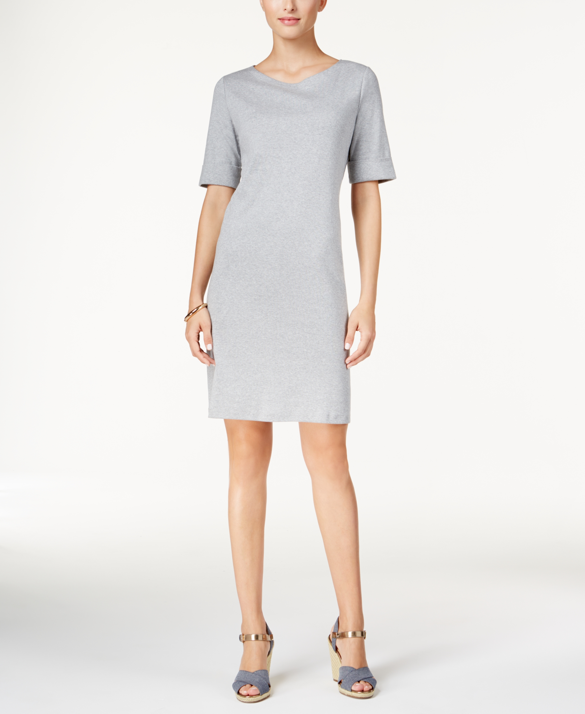 Karen Scott T Shirt Dress Smoke Grey Heather M