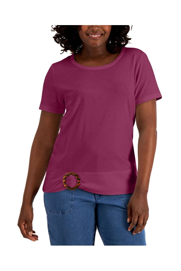 Tortoise Shell Ruched T-Shirt Twinberry L