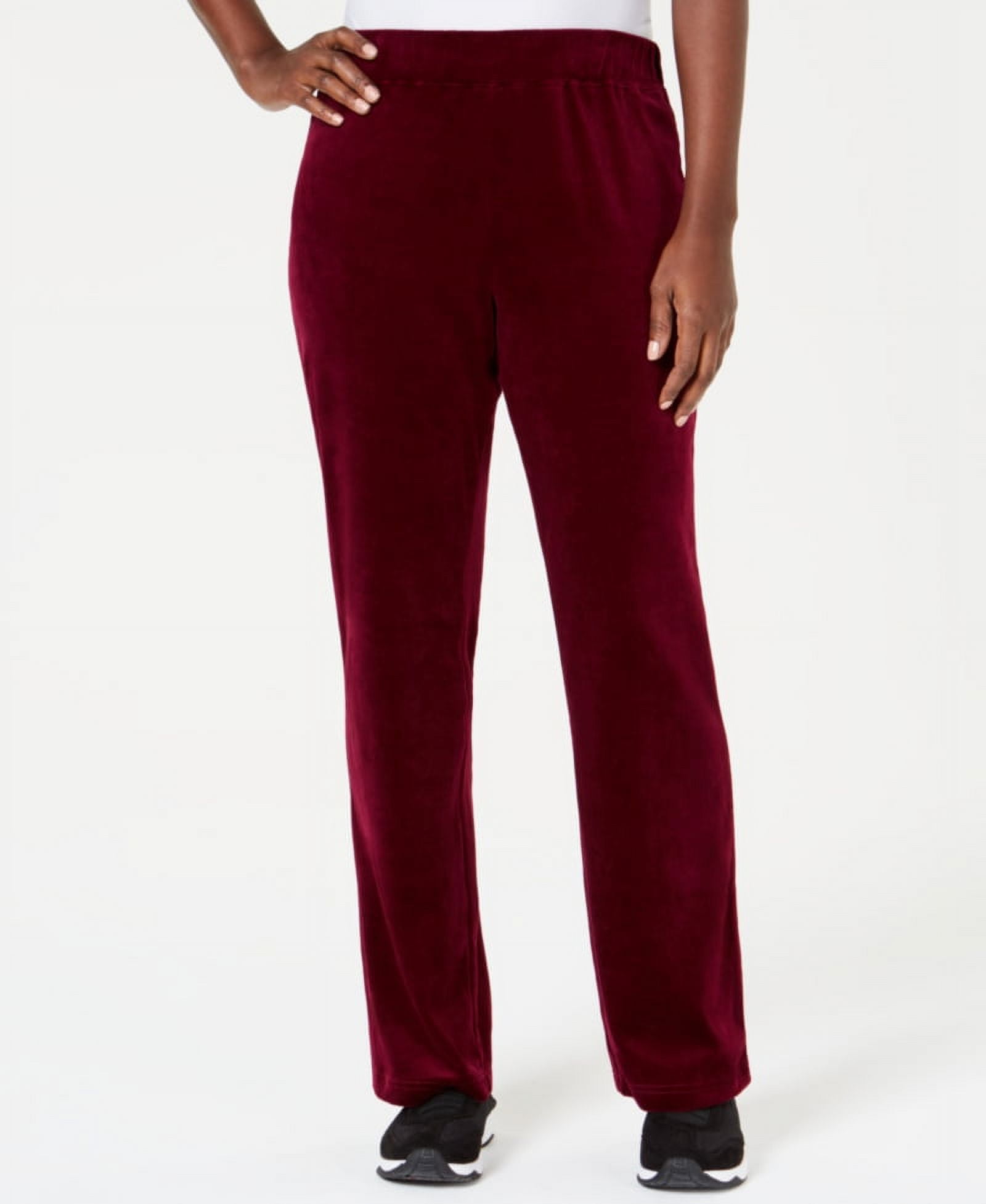 Karen Scott Velour Pull On Pants Regular LARGE