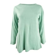 Karen Scott Women's Bateau-Neck Long-Sleeve Sweater Green Size Medium