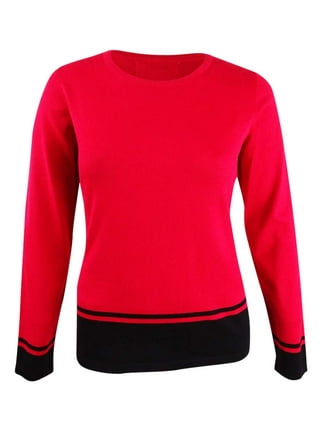 Karen Scott Women's Sport Striped 3/4-Sleeve Top - New Red Amore Red Size XS