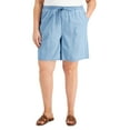 thumbnail image 1 of Karen Scott Women's Cotton Gemma Shorts Blue Size X-Large, 1 of 3