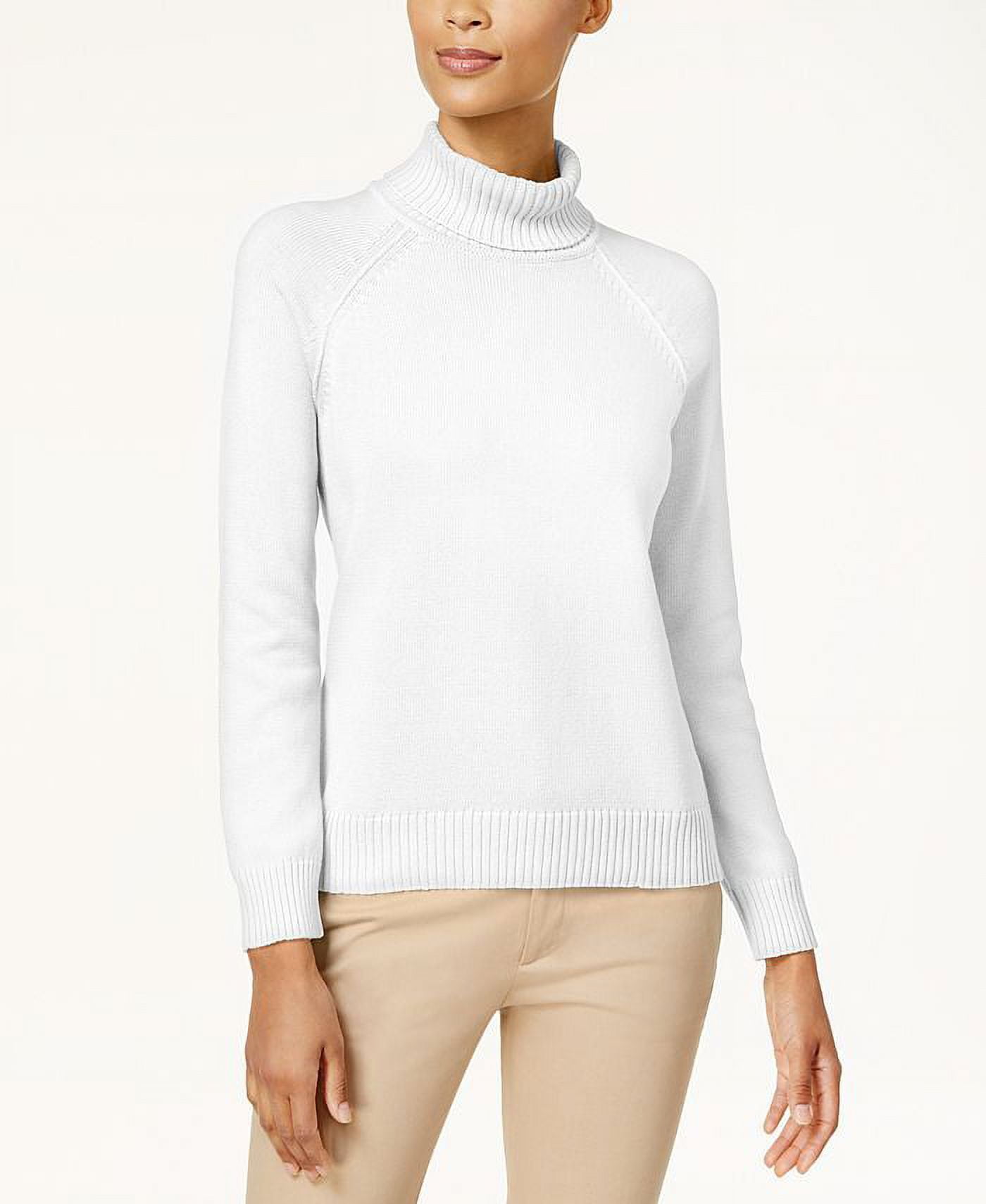 White cotton turtleneck best sale women's