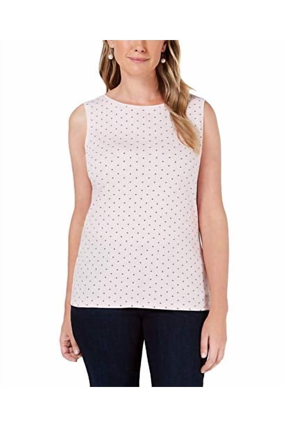 Dotted Boat-Neck Shell Blush XL