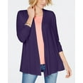 thumbnail image 1 of Karen Scott Women's Draped Open-Front Cardigan Purple Size Medium, 1 of 3