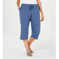 thumbnail image 1 of Karen Scott Women's Drawstring Capri Pants Blue Size Petite Small, 1 of 3