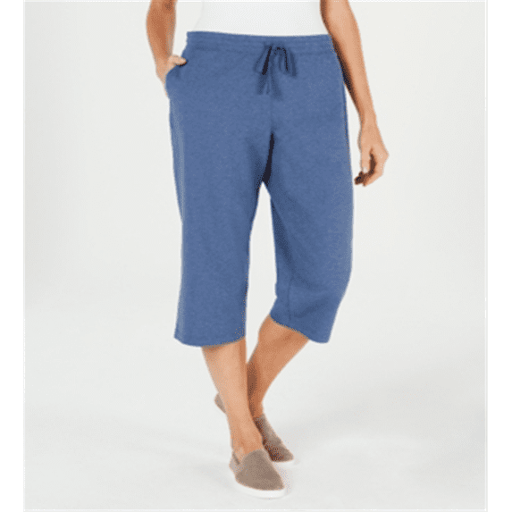 Karen Scott Women's Drawstring Capri Pants Blue Size Petite Small