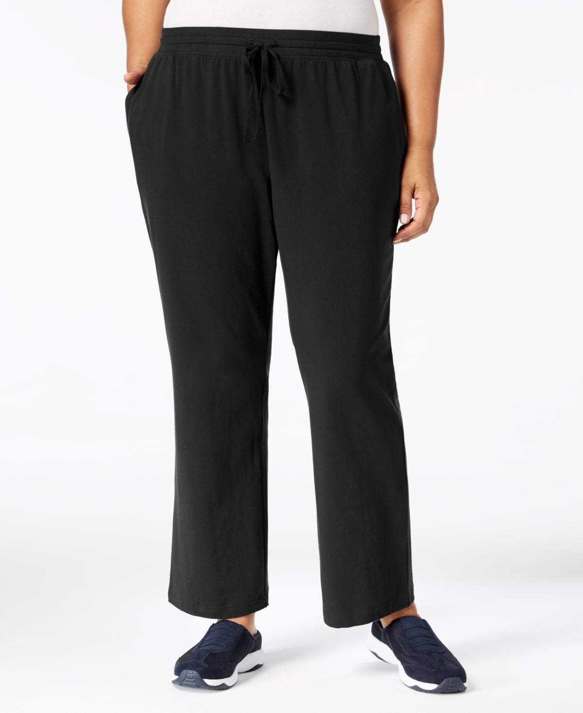 Karen Scott Women's Drawstring Waist Soft Pants Black Size 3X - Walmart.com