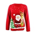 thumbnail image 1 of Karen Scott Women's Friendly Santa Sweater (XXL, Red Combo), 1 of 3