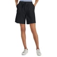thumbnail image 1 of Karen Scott Women's Gemma Cotton Drawstring Bermuda Shorts Deep Black (L, Deep Black), 1 of 1