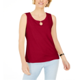 thumbnail image 1 of Karen Scott Women's Keyhole Hardware Tank Red Size X-Small, 1 of 3