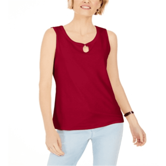 Karen Scott Women's Keyhole Hardware Tank Red Size X-Small