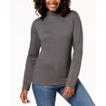 thumbnail image 1 of Karen Scott Women's Long Sleeve Mock Neck Cotton Top Gray Size Petite X-Large, 1 of 4