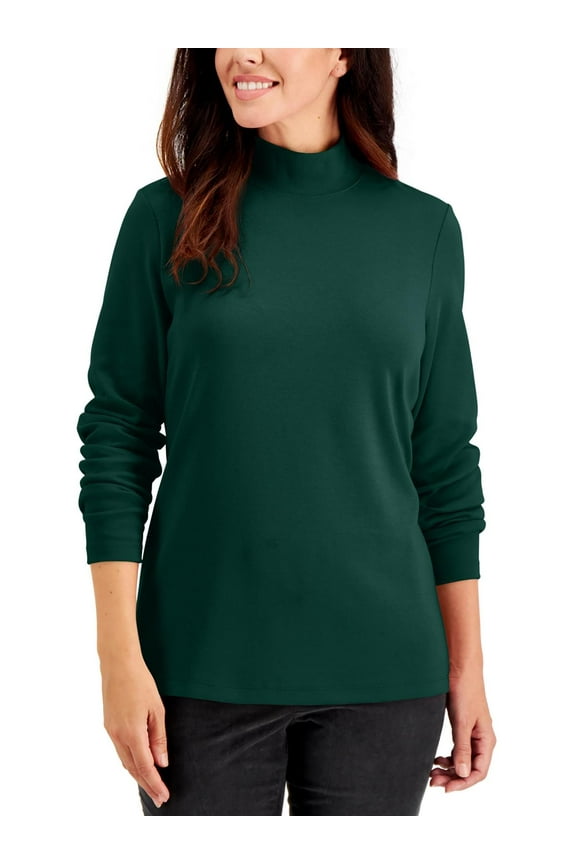 Women's Mock Neck Top Green Size 3X