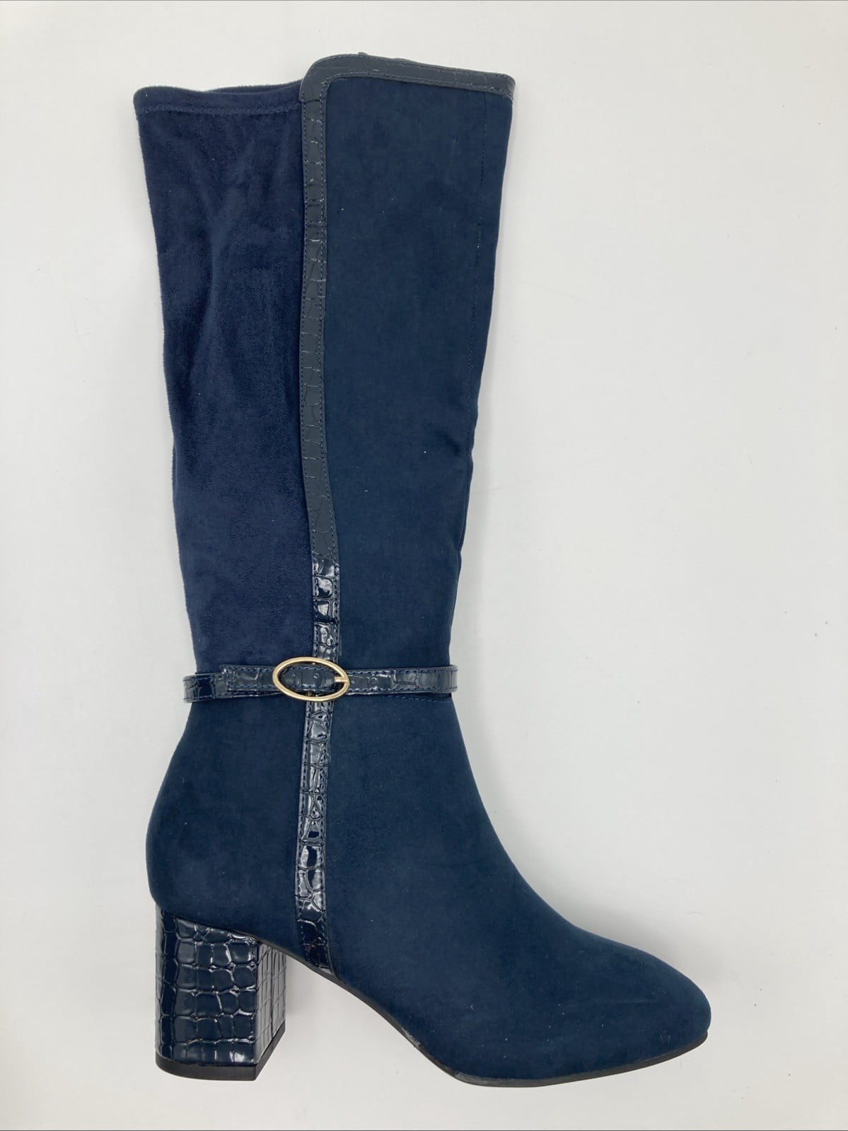 ladies navy dress boots Regina Women's Knee-High Boots Navy Narrow Fit