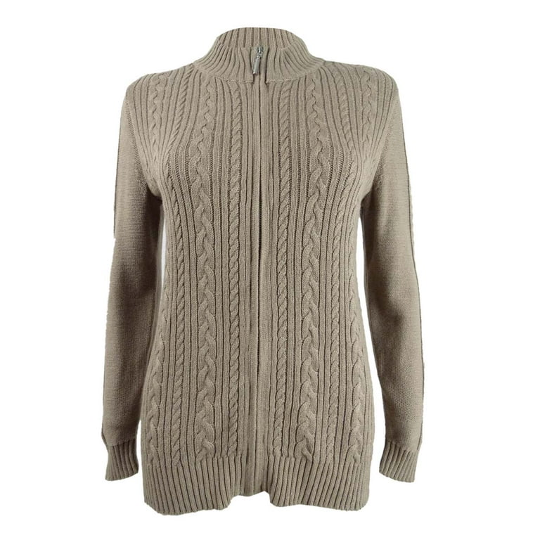 Karen scott sale zip front sweater