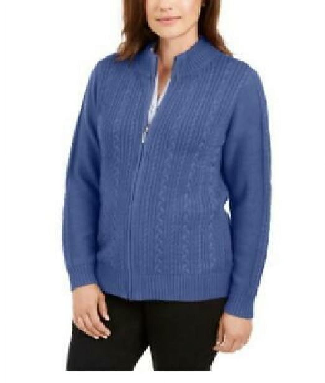 Karen scott shop zip front sweater