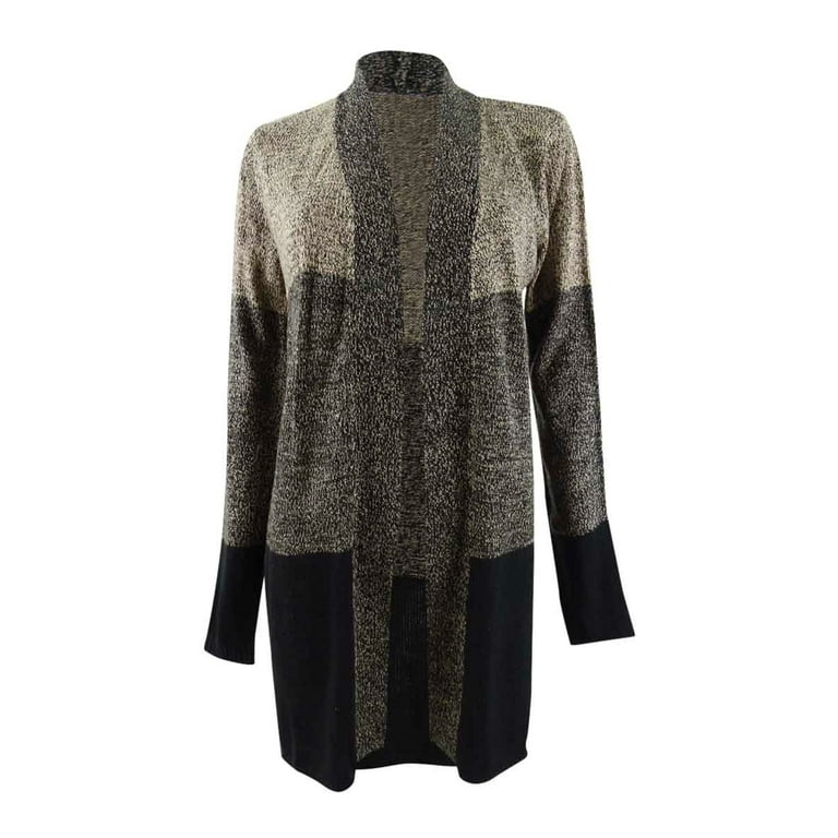 Karen Scott Women s Petite Colorblocked Open Front Cardigan PP