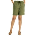 thumbnail image 1 of Karen Scott Women's Petite Elastic Waits Cotton Gemma Shorts Winter Moss (Winter Moss, PS), 1 of 1