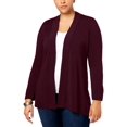 thumbnail image 1 of Karen Scott Women's Plus Open-Front Cardigan (1X, Heather Indigo), 1 of 2