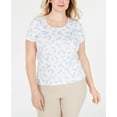 thumbnail image 1 of Karen Scott Women's Plus Size Printed Scoop-Neck Top  Blue Size 3X, 1 of 4