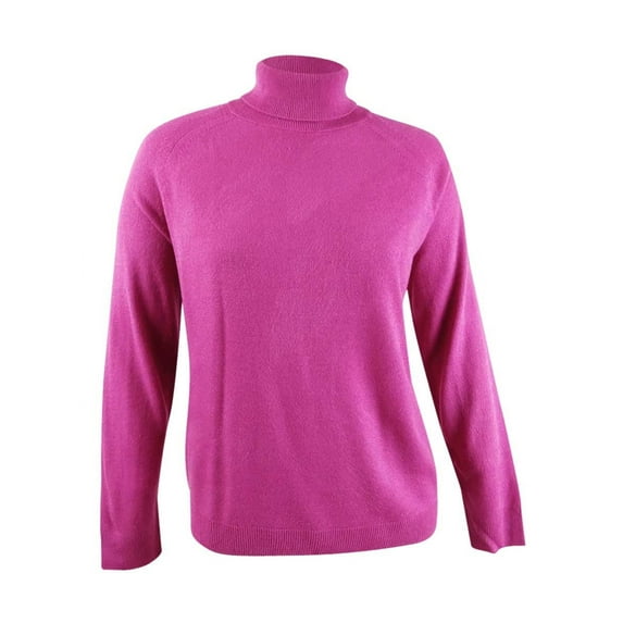 Karen Scott Women's Plus Size Turtleneck Luxsoft Sweater (0X, Raspberry)