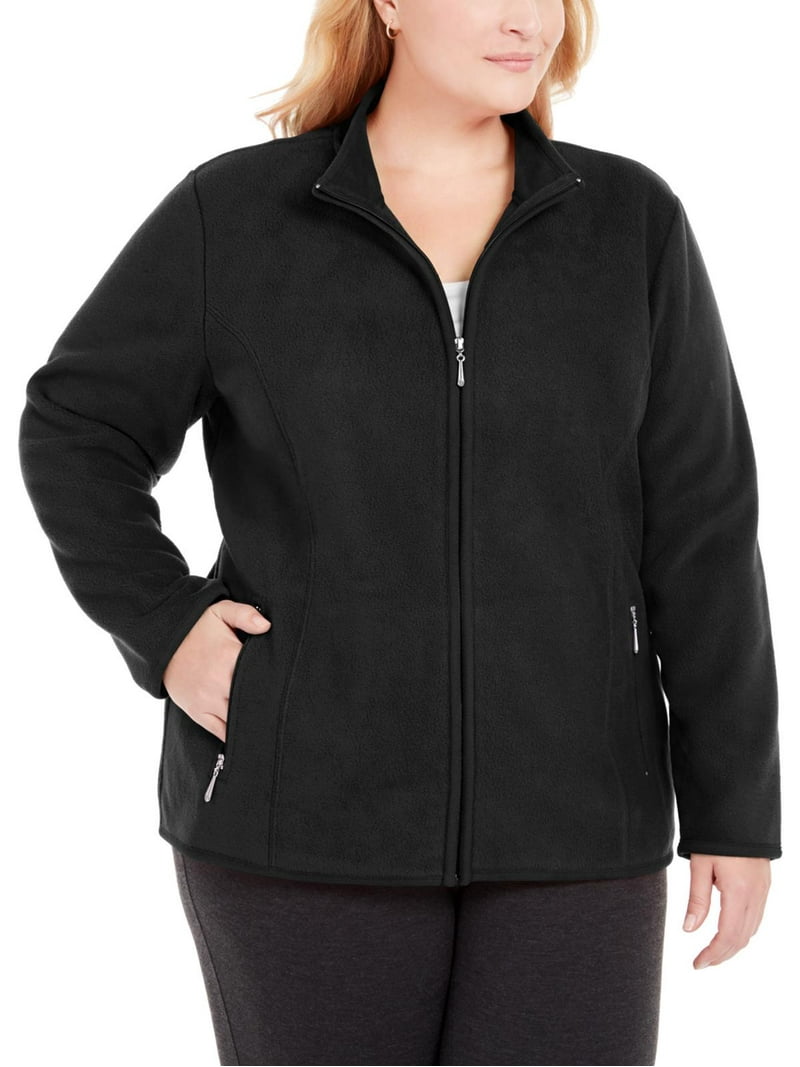 Karen Scott Sport Plus Size Zipper Activewear Jacket, Zeroproof